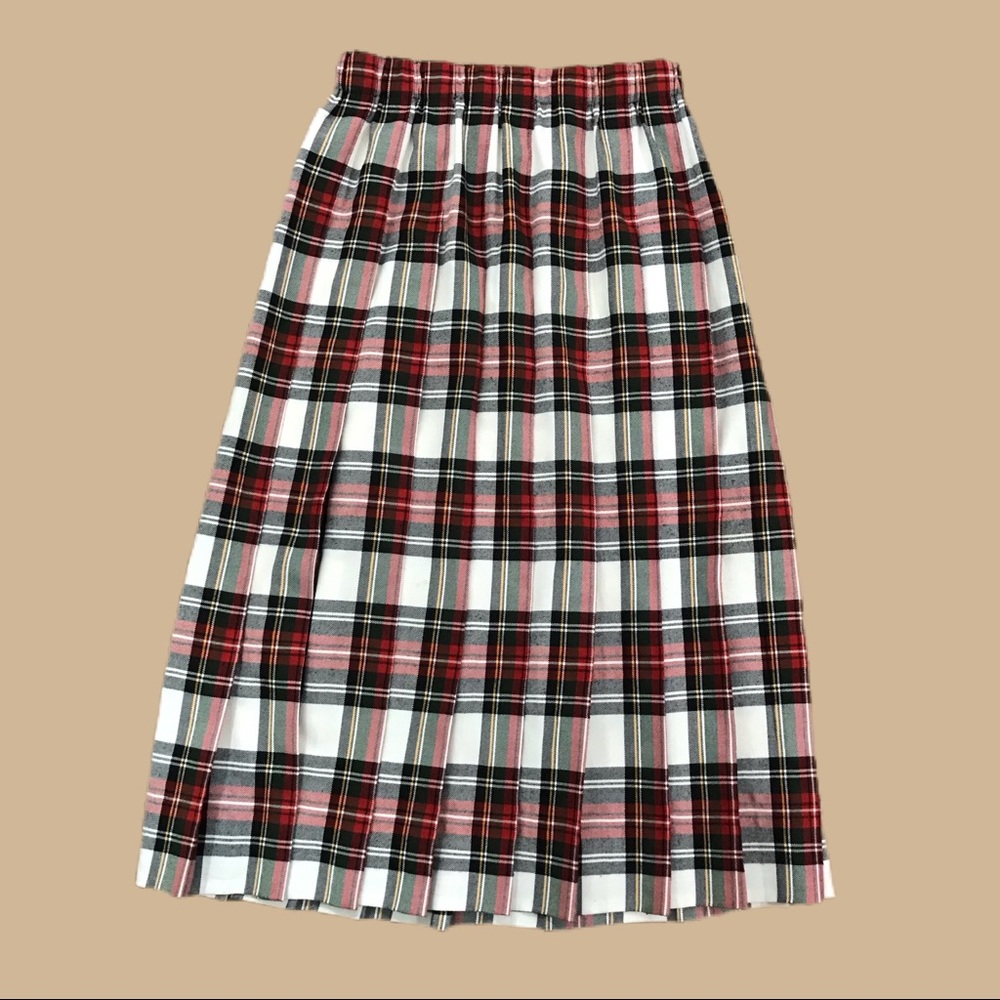 VTG Made in USA Susan Bristol plaid pleated skirt